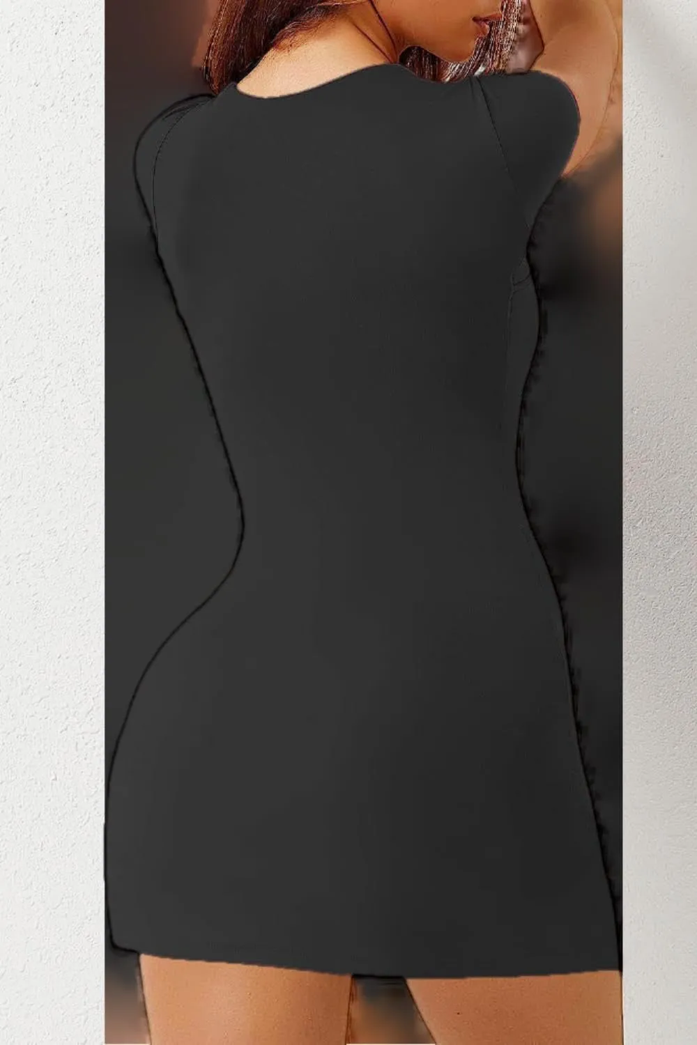 New Solid Color A Line Skirt Style Dresses, U Neck and Waistband Designed Dress, Slim Elastic Fitted Gowns for Women