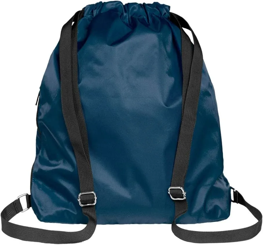 Nfinity Drawstring Backpack – Large Capacity Gym Backpack, Multi-Compartment Cinch Bag with Adjustable Straps & 2 Pockets
