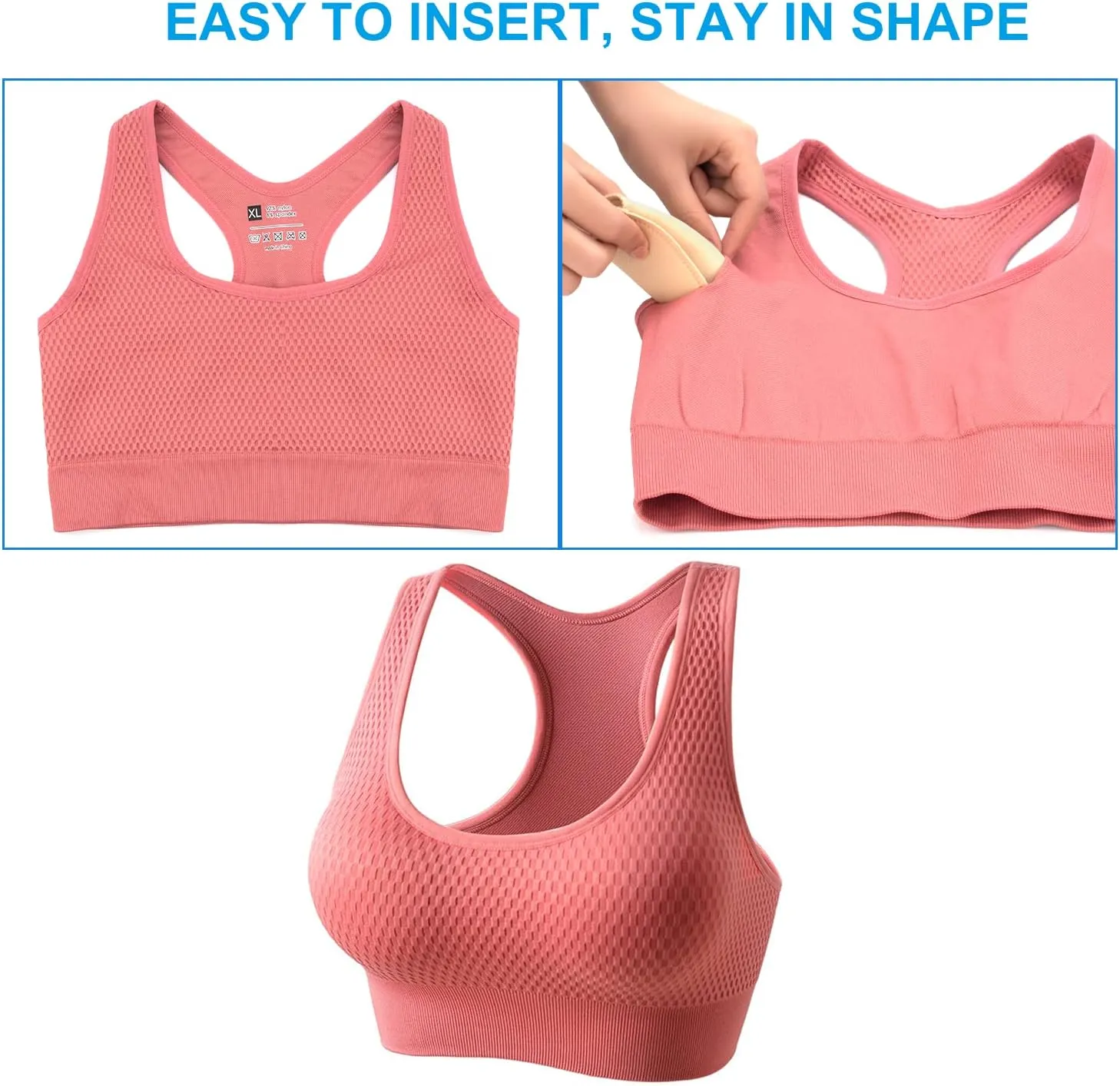 Nimiah Waterproof Bathing Suit Inserts - Swimsuit Push up Bra Pads 3 Pairs Removable Bikini Padding for Women