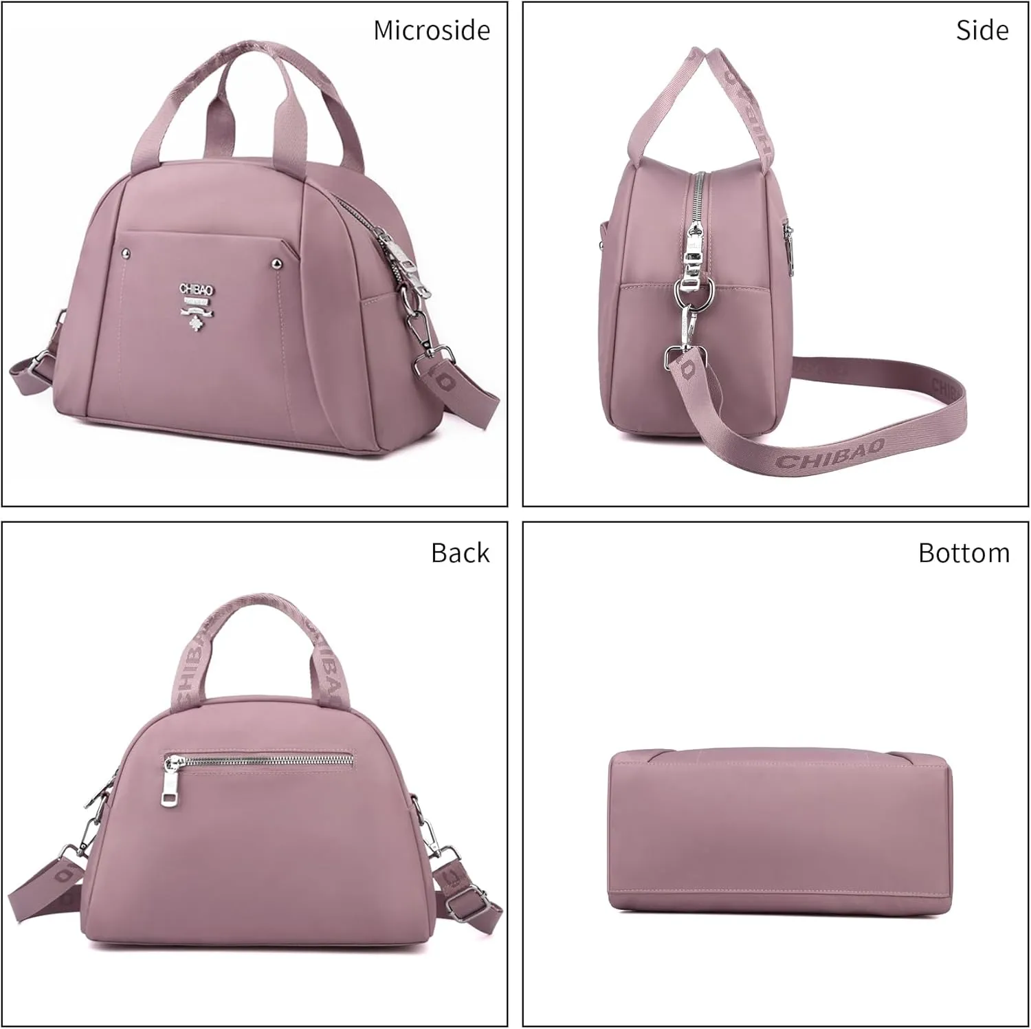 Nylon Crossbody Bag for Women Waterproof Shoulder Bag Lightweight Purse with Pockets Ladies Travel Handbag (Red)
