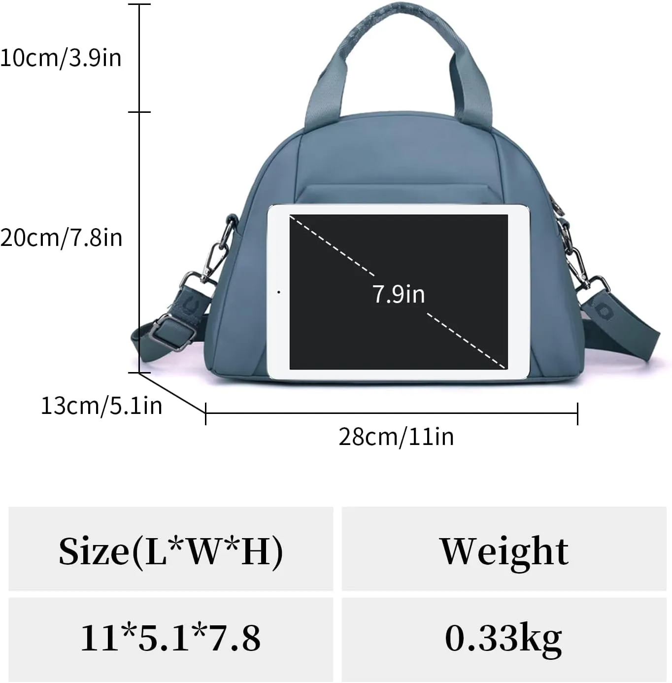 Nylon Crossbody Bag for Women Waterproof Shoulder Bag Lightweight Purse with Pockets Ladies Travel Handbag (Red)