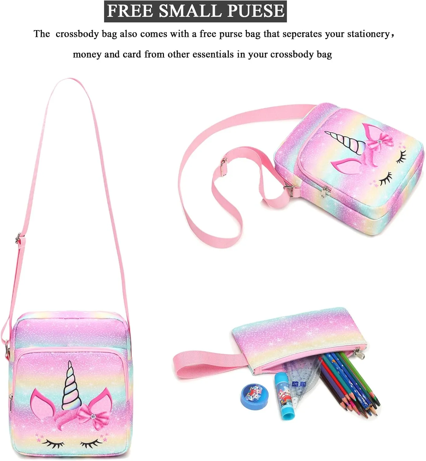 Octsky Crossbody Purses 2 PCS Cross Body Bag Messenger Bag Shoulder Bag