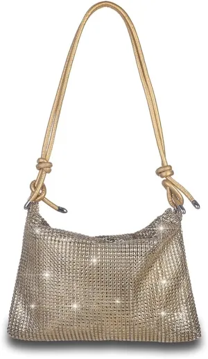 Octwine Rhinestones Evening Bucket Purse Handbag - Sparkly Shoulder Bag for Women's Party Prom