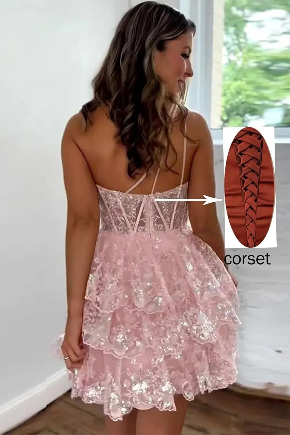 One Shoulder Lace Appliques Homecoming Dress for Teens Sparkly Sequin Tulle Short Formal Dress Prom Ball Gown YK881