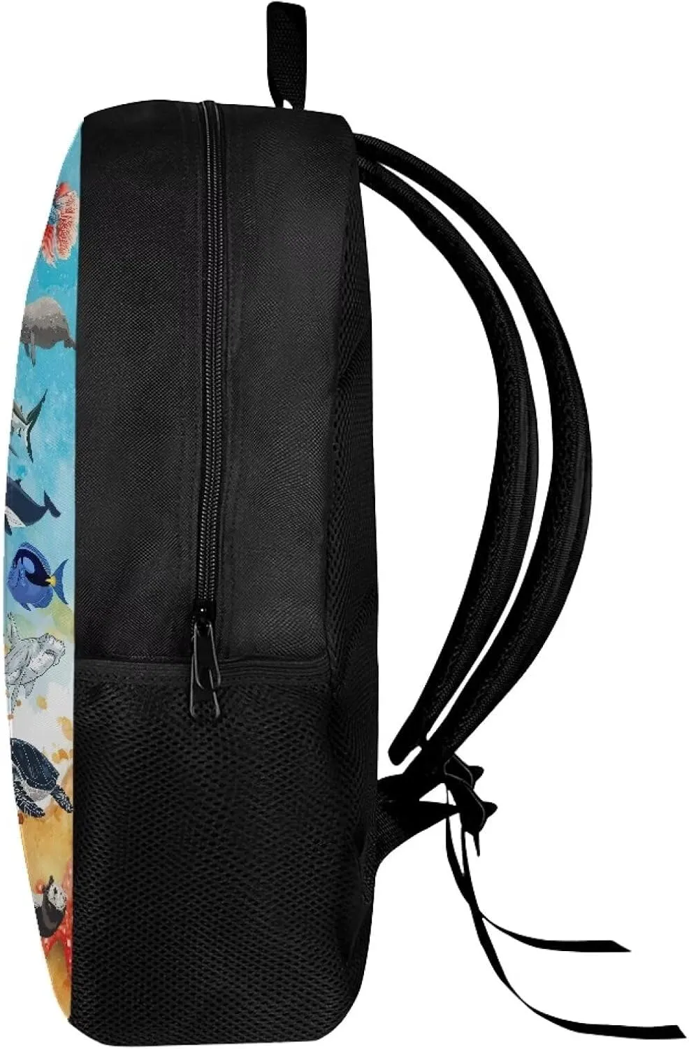 Orca Shark Otter Sea Fish Print Kids Backpack for Boys Girls Elementary Cute Zoo Animal School Bag 17 inch Multifunctional Large Capacity Durable Travel Backpack