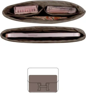 Organizer for Luxury Bag, Silky Satin Tote Bag Inner and Small Purse Bags Storage Fit for Constance 18/24 with Multi Color, Lightweight for Daily Use (Etoupe grey, Constance 18)