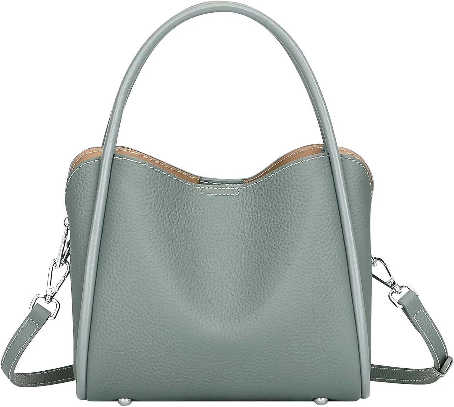Over Earth Genuine Leather Satchel Handbags for Women Small Top Handle Crossbody Bag with Two Straps