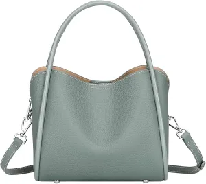 Over Earth Genuine Leather Satchel Handbags for Women Small Top Handle Crossbody Bag with Two Straps
