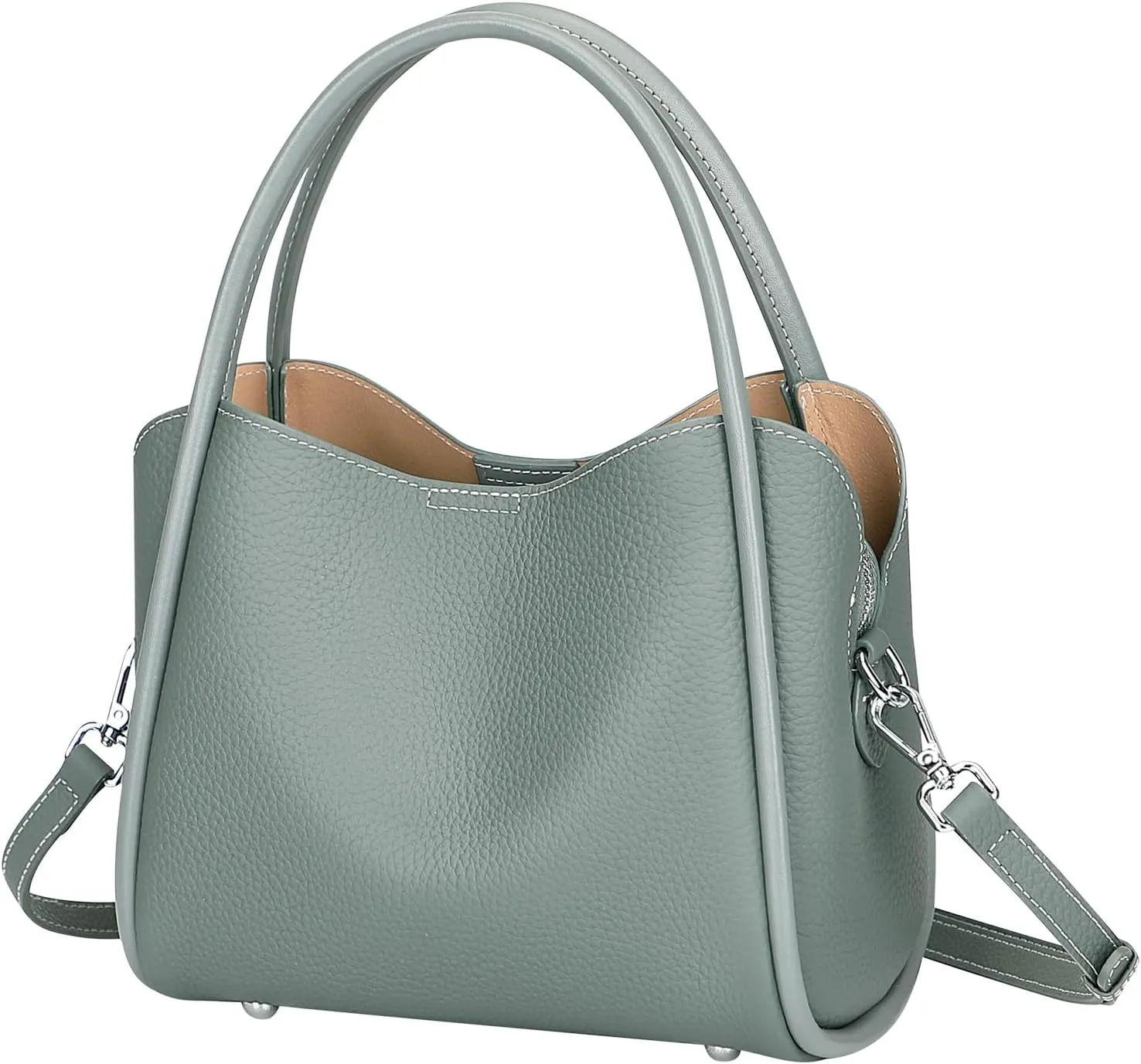 Over Earth Genuine Leather Satchel Handbags for Women Small Top Handle Crossbody Bag with Two Straps