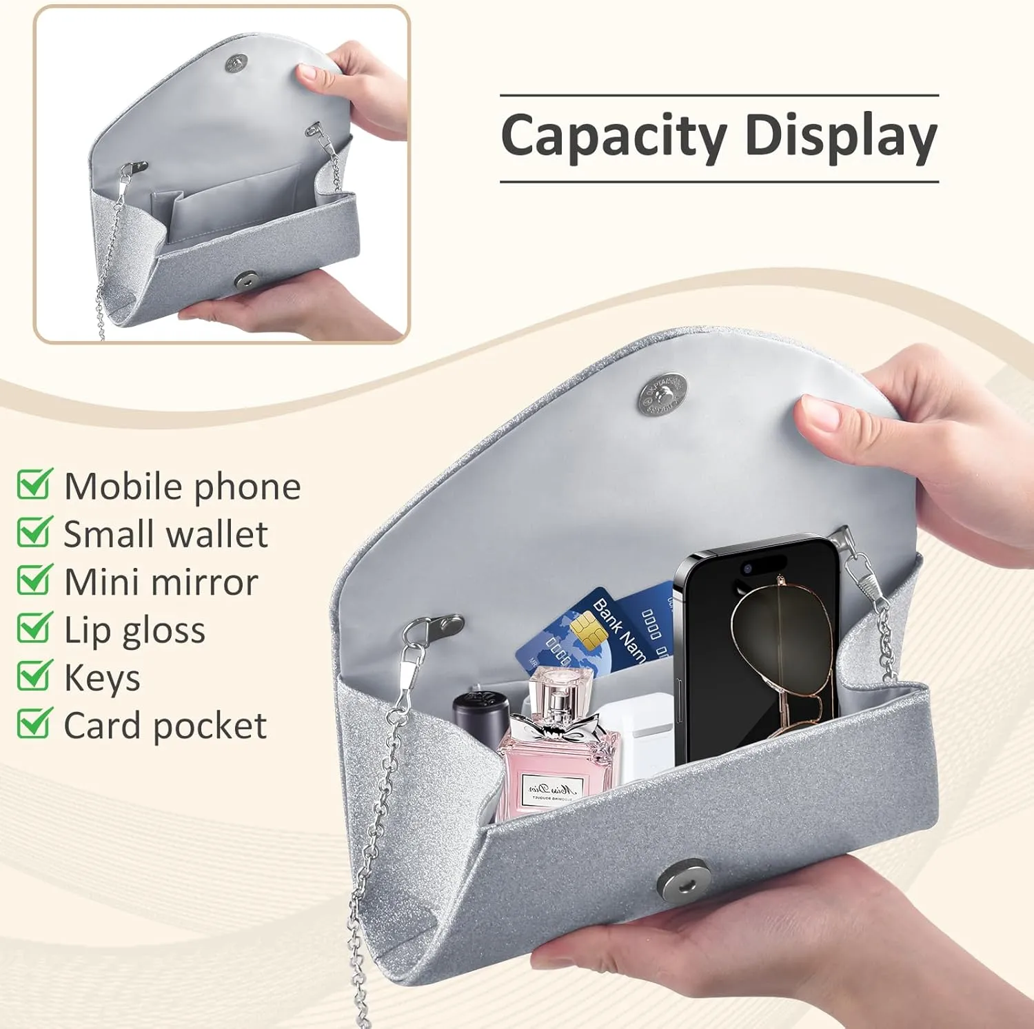PACETAP Clutch Purses for Women, Handbags with Chain for Women Formal, Evening Bag for Wedding Party Cocktail Prom Dinner
