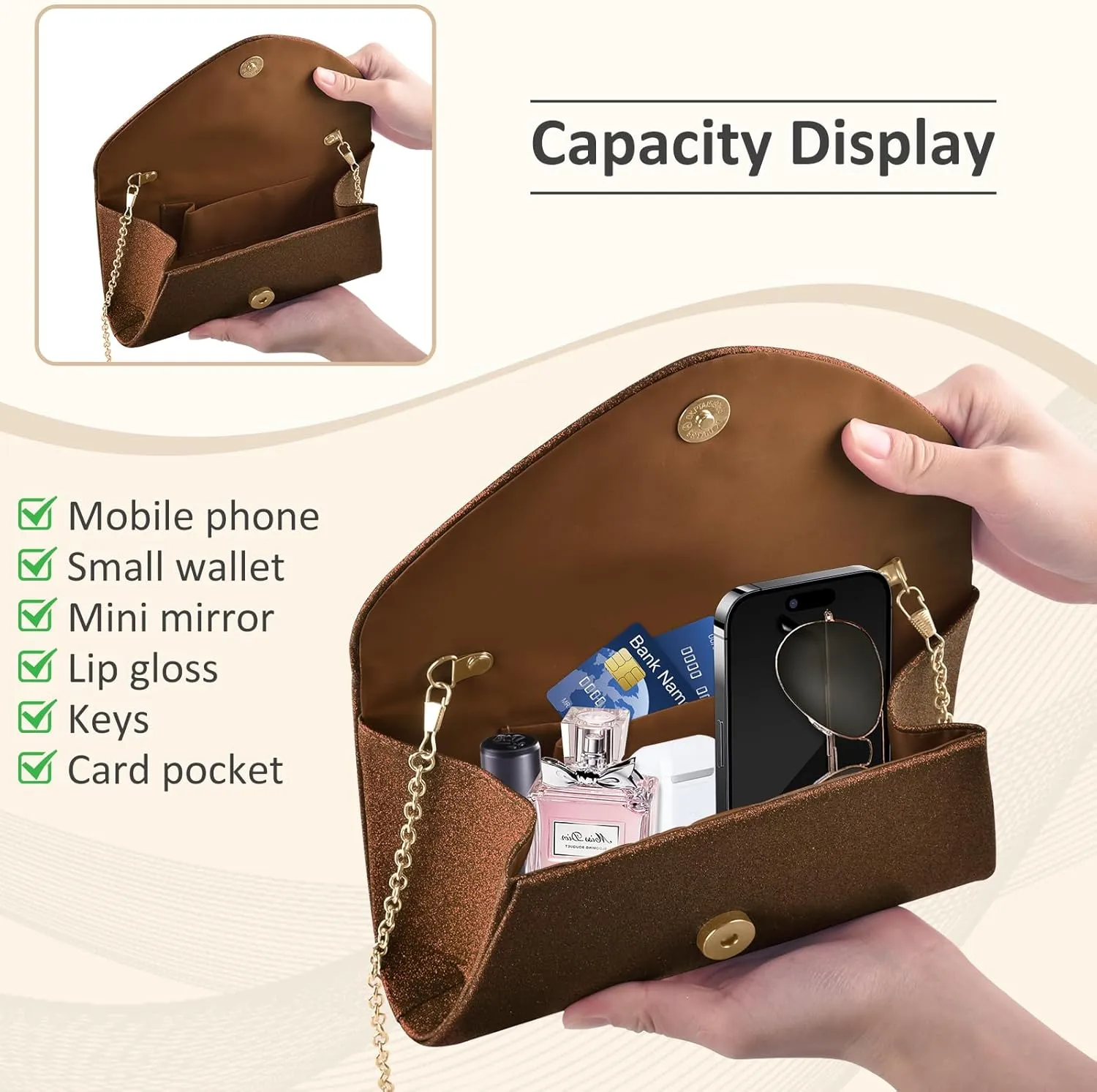 PACETAP Clutch Purses for Women, Handbags with Chain for Women Formal, Evening Bag for Wedding Party Cocktail Prom Dinner