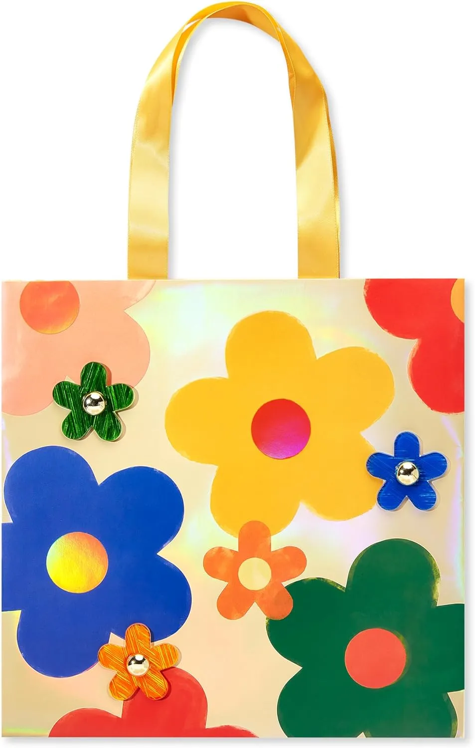 Papyrus 11" Medium Gift Bag (Multicolored Daisies) for Birthdays, Bridal Showers, Anniversaries and All Occasions (1 Bag)