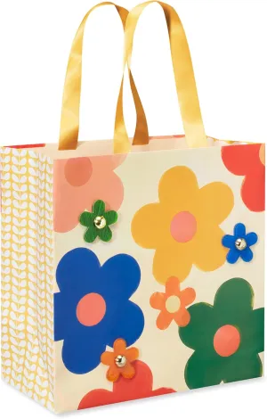 Papyrus 11" Medium Gift Bag (Multicolored Daisies) for Birthdays, Bridal Showers, Anniversaries and All Occasions (1 Bag)