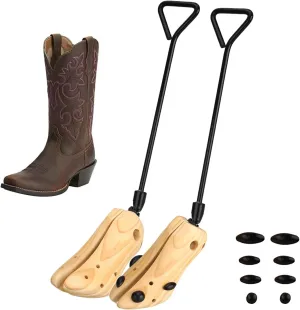 pestor Unisex Pair of Professional Boot Stretcher Widener Shoe Stretcher,Wooden Cowboy Boots Tree for Wide Feet Women Men