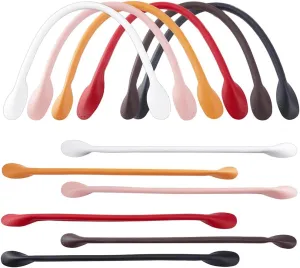 PH PandaHall 14pcs PU Leather Bag Handles 16.5” Sew On Bag Handles 7 Colors Short Handbag Strap Replacement Handles with Ear Shape End Holes for Crochet Bags Purse Wallet Tote Bag Making Supplies