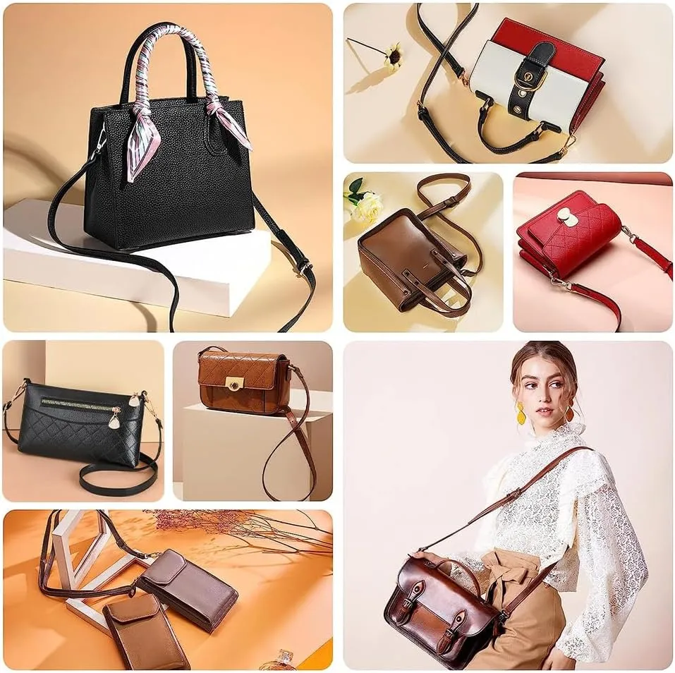 PH PandaHall 5 Colors Adjustable Leather Bag Straps, 43~50 Inch Cross Body Strap for Purse Replacement Purse Strap Handle Handbag Straps with Platinum Buckles for Shoulder Bags Crochet Bags