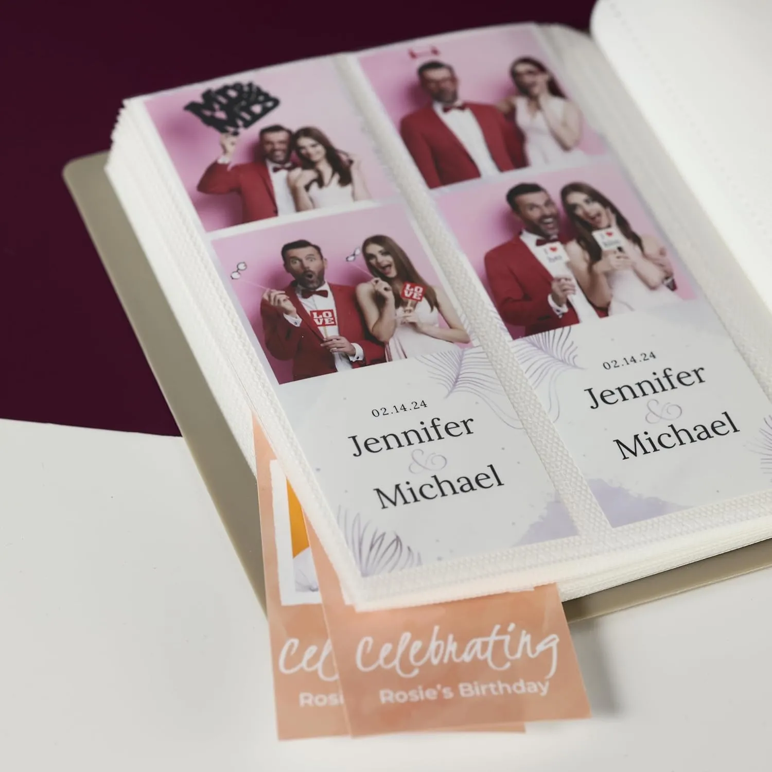 Photo Booth Photo Album - For Wedding or Party- Holds 120 Photobooth 2x6 Photo Strips - Slide In (2X6, GREIGE)
