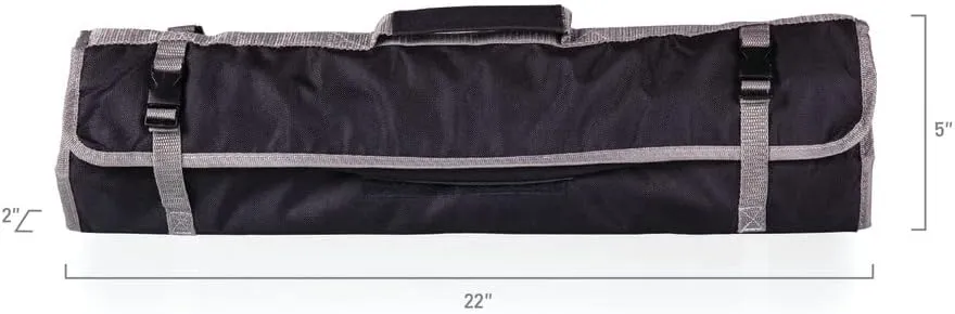 PICNIC TIME NCAA Texas Christian Horned Frogs 3-Piece BBQ Tote, Black With Gray Accents