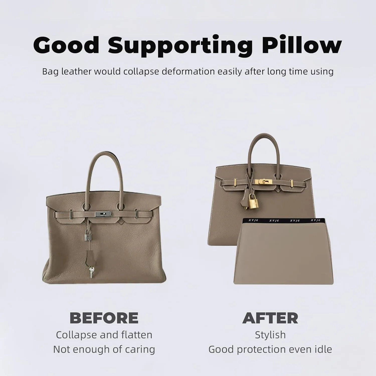 Pillow Luxury Bag Shaper Silky Smooth Insert for Handbagsfit Birkin 20/25/30/35/40 Bags, Keep Bag Shape(Brikin 35,Craie)