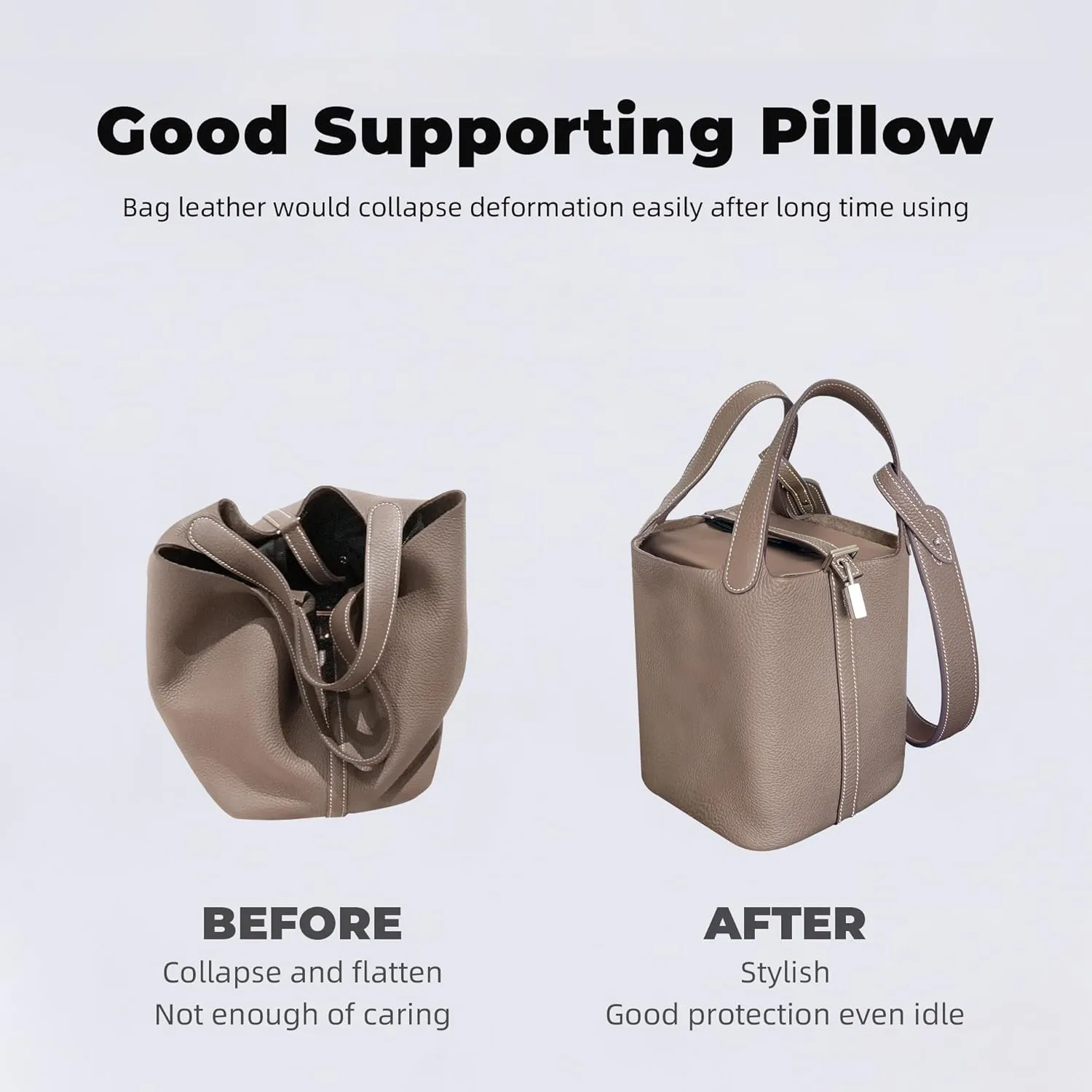 Pillow Luxury Bag Shaper Silky Smooth Insert for Handbagsfit Picotin 14/18/22/26 Bags, Keep Bag Shape(PC 18,Pink)