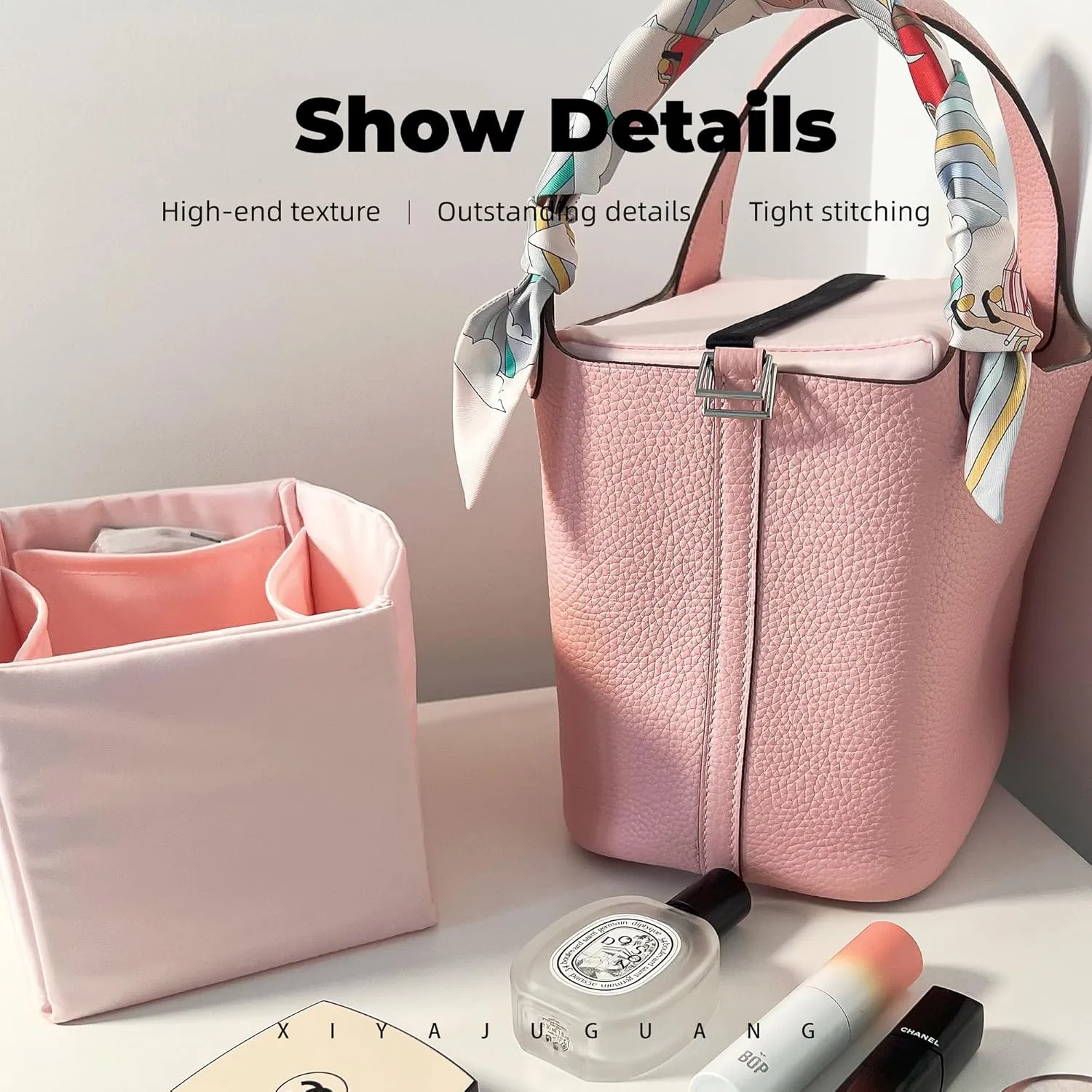 Pillow Luxury Bag Shaper Silky Smooth Insert for Handbagsfit Picotin 14/18/22/26 Bags, Keep Bag Shape(PC 18,Pink)