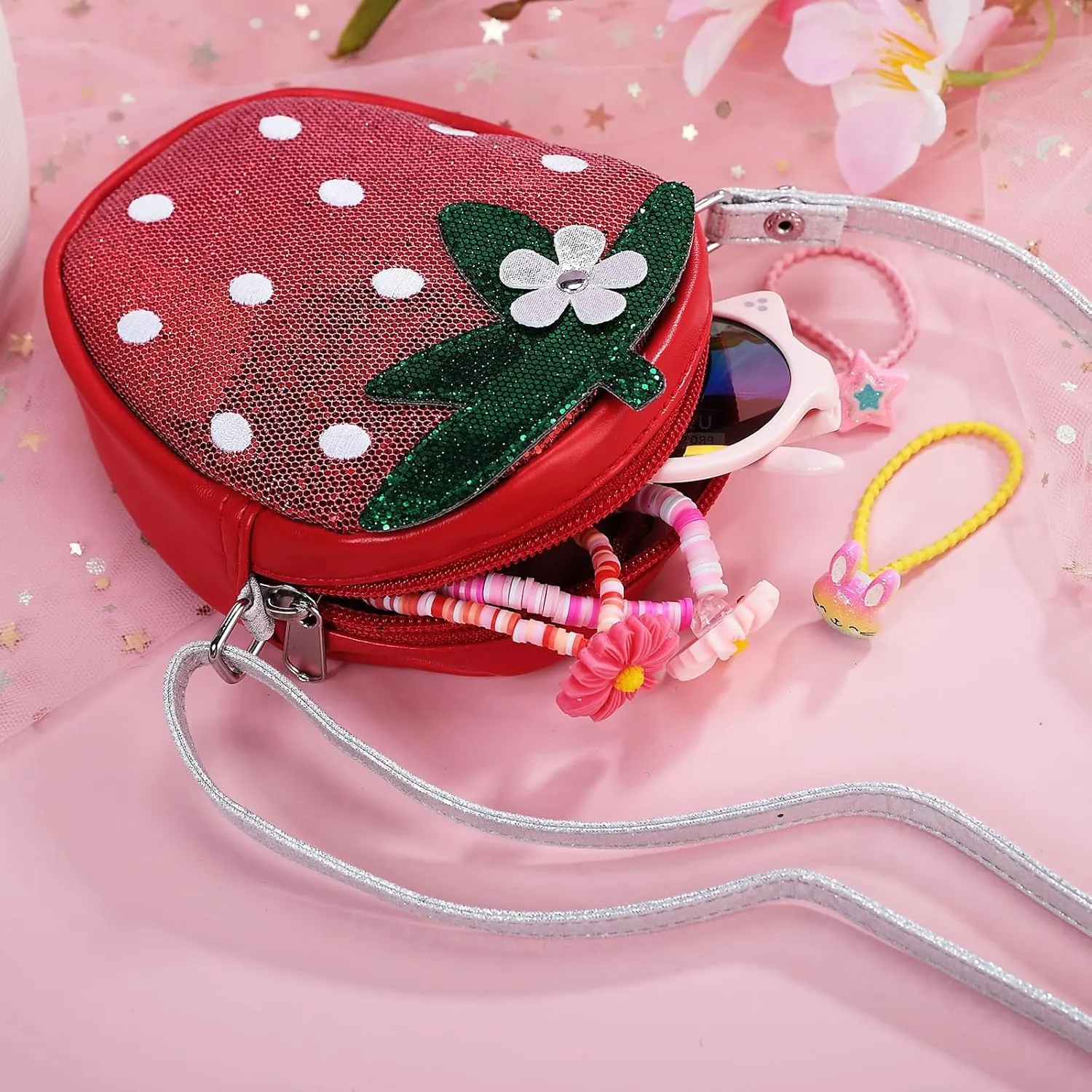 PinkSheep Toddler Purse for Girls Gifts Strawberry Purse Mini Kids Shoulder Bag Crossbody Wallet 3-6Year Little Girl Fashion