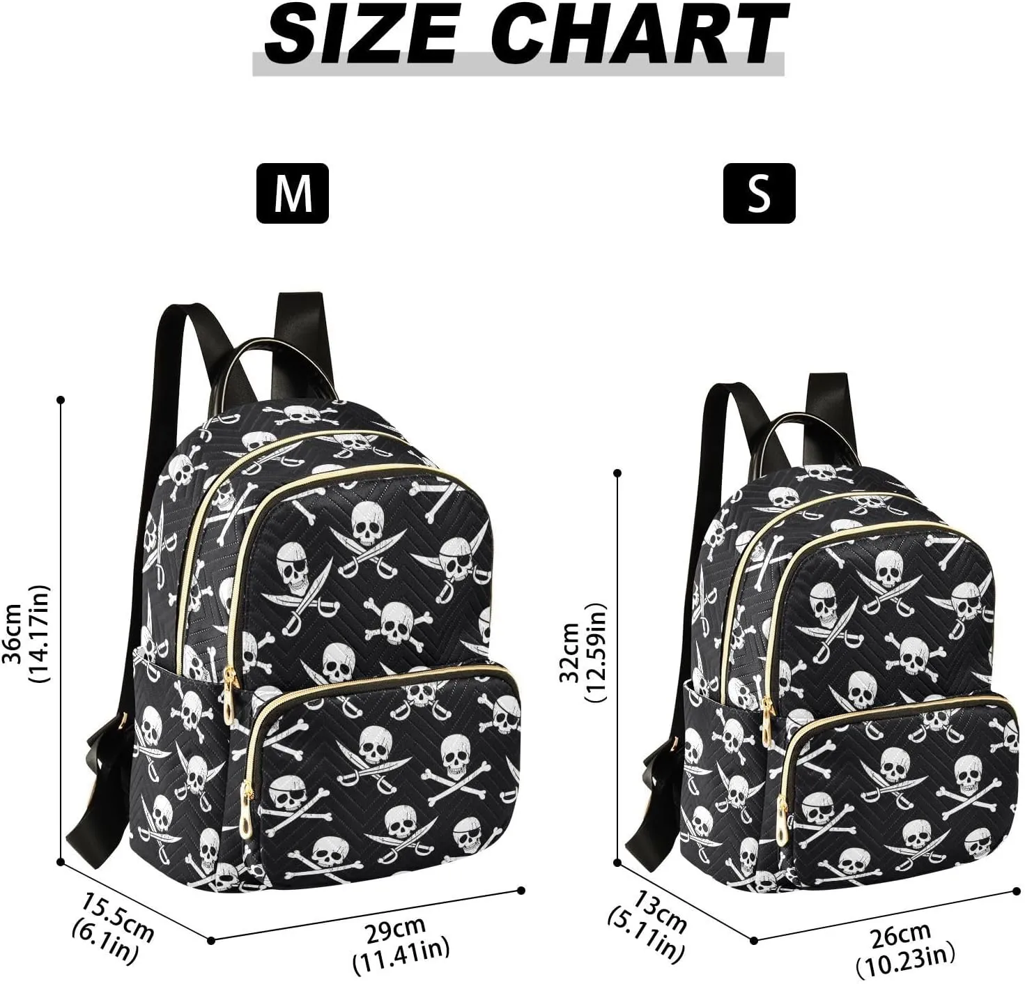 Pirate Skull Quilted Backpack Purse for Women Fashion Small Backpack Shoulder Bag Travel Casual Daypack