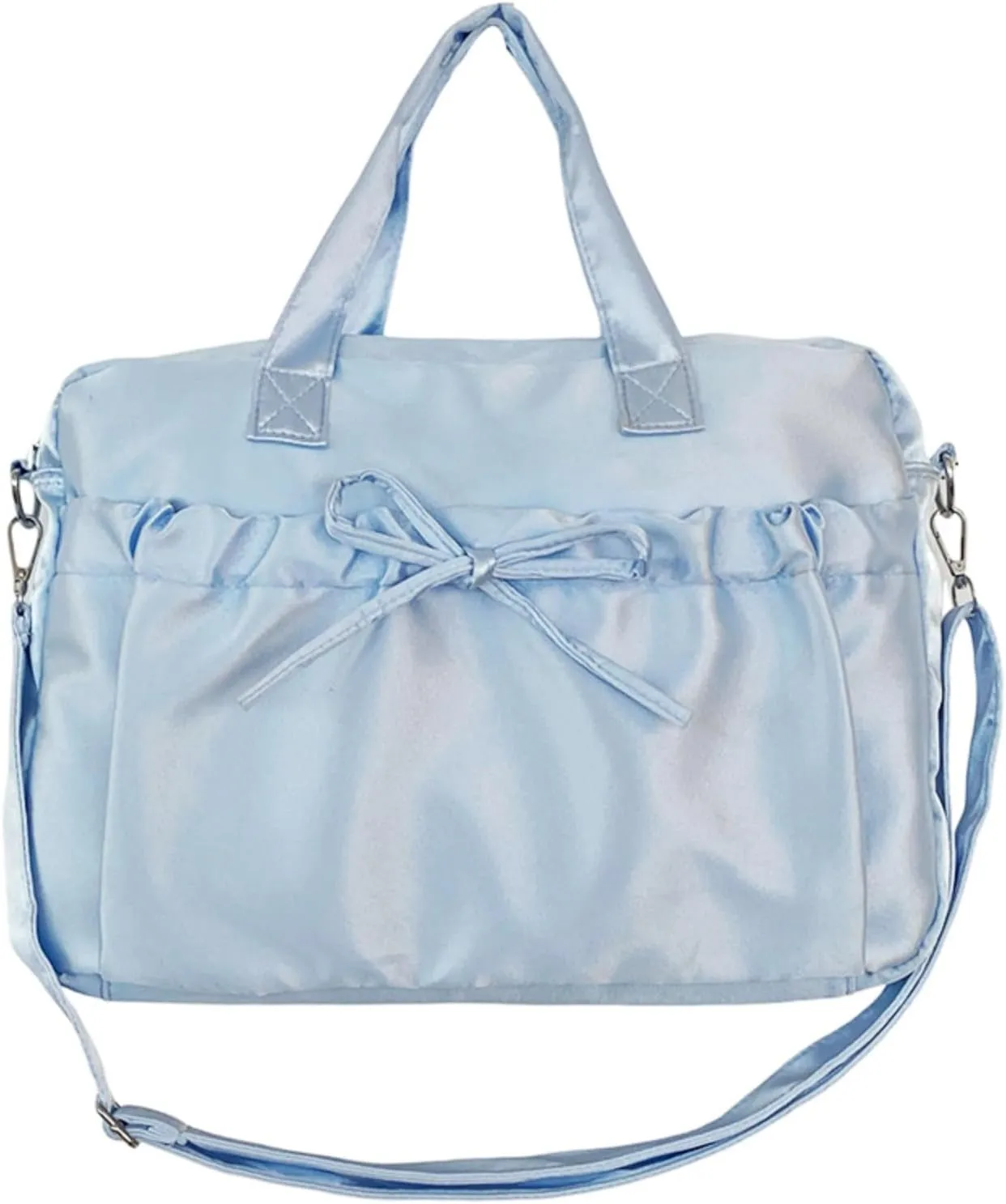 Pokn Cute BowTote Bag Kwaii Shoulder Bags Aesthetic Satin Handmade Purse Y2K Butterfly Shoujo Totebags