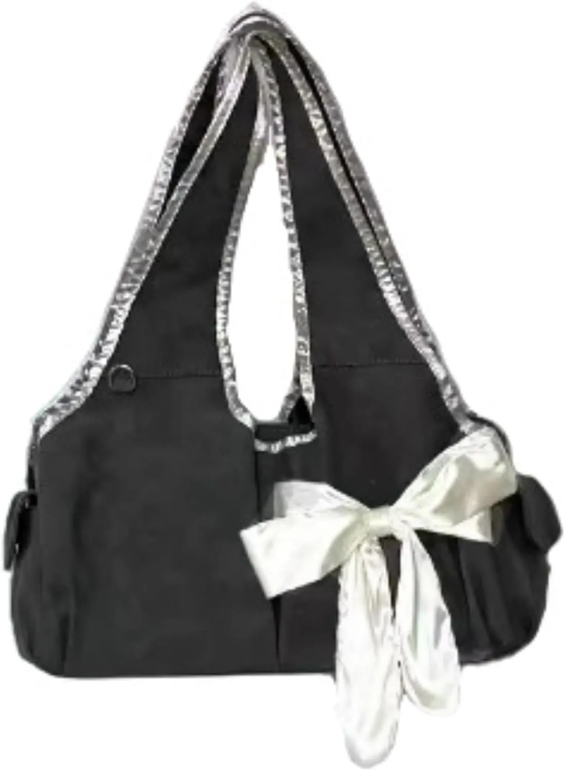 Pokn Cute BowTote Bag Kwaii Shoulder Bags Aesthetic Satin Handmade Purse Y2K Butterfly Shoujo Totebags