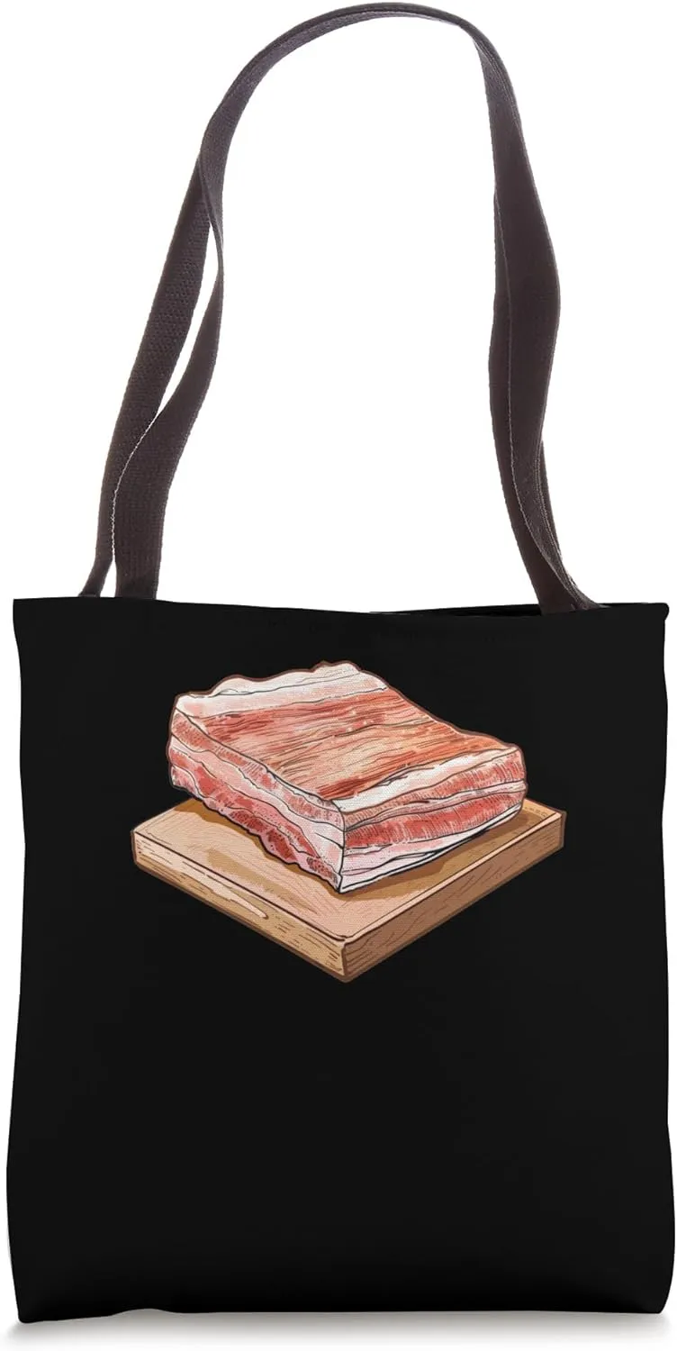 Pork Belly On A Wooden Table Tote Bag