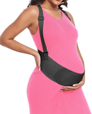 Pregnancy Belly Band for Pregnant Women Maternity Belly Band with Adjustable Straps Belly Support Bands - Maternity Belt, Black,L
