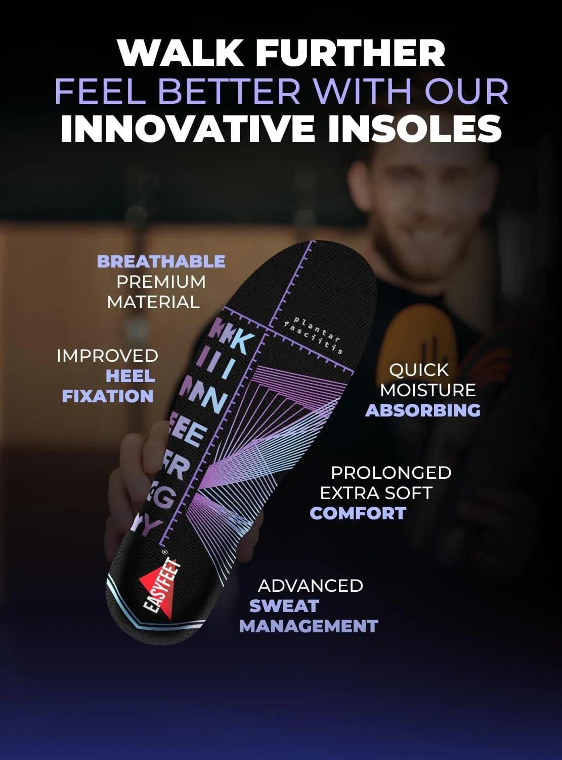 Premium Anti-Fatigue Shoe High Arch Support Insoles Men Women - Plantar Fasciitis Inserts - Orthotic Inserts Shoe Soles Standing All Day - Flat Feet Foot - Work Boot Insoles
