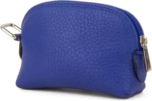 Premium Full-Grain Leather Portable Coin Purse for Women, Fashionable Cute Small Wallets Woman (Electric Blue)