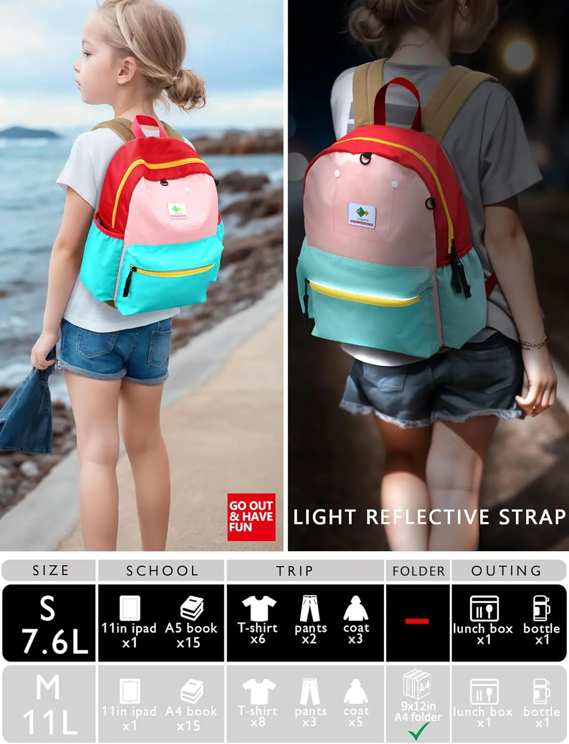 Preschool Mini Backpack For Boys Girls, Child Backpacks For School & Travel, Kindergarten Elementary Toddler bag, 11" H, For Kids 2-4, Small