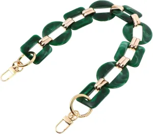 PRETYZOOM Green Resin Handbag Chain Straps Acrylic Purse Chain Strap Replacement Purse Clutches Handles for Purse Handbags DIY Crafts Purse Bags Chain 40cm
