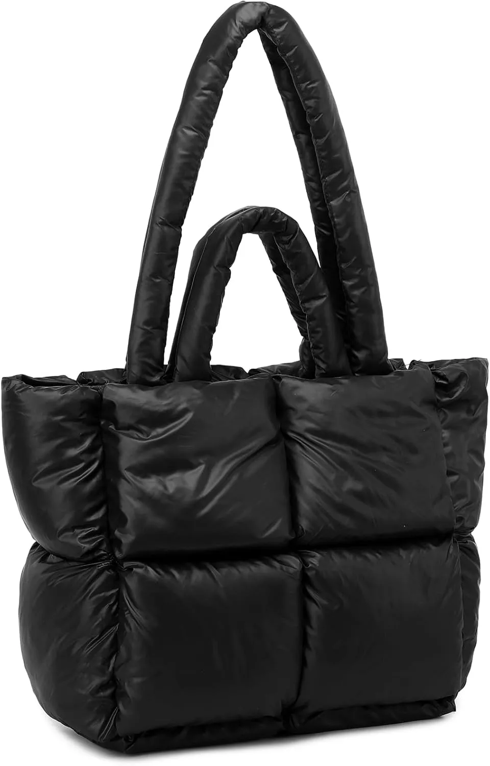 Puffer Tote Bag, Quilted Puffy Purse, Cute Padded Winter Shoulder Bags, Lightweight Down Handbag for Women Work Travel