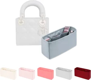Purse Insert Organizer for Lady-Dior Purse, Soft-touch Bag Insert, Inner Bags with Multiple Pockets for Storage (Small, Blue brume)