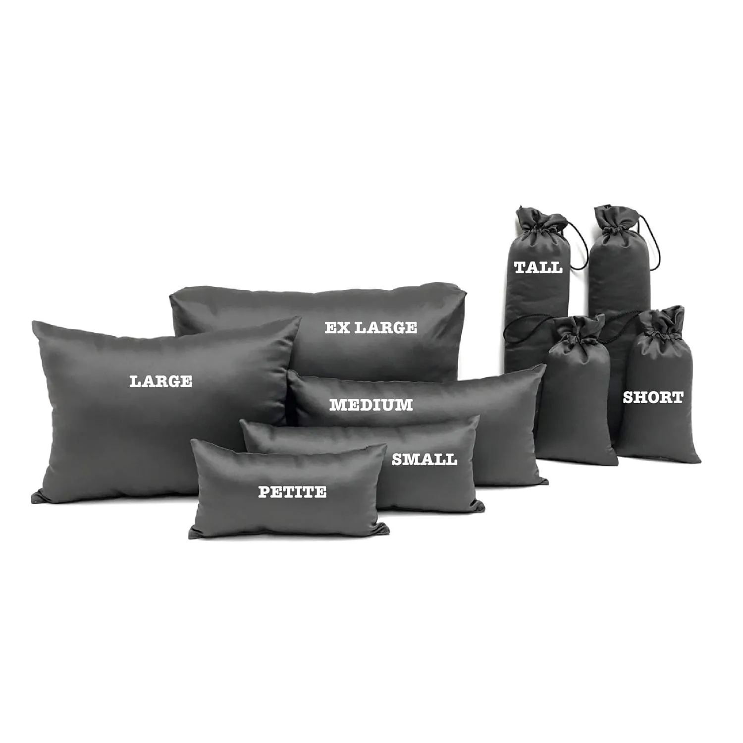Purse Insert Pillows - Custom Cushioned Handbag Fillers by Fabrinique - Set of Shaper Inserts Made to Maintain Small to Large Purses - Prevents Creases and Damage (Charcoal, S-L, 4PC Set)
