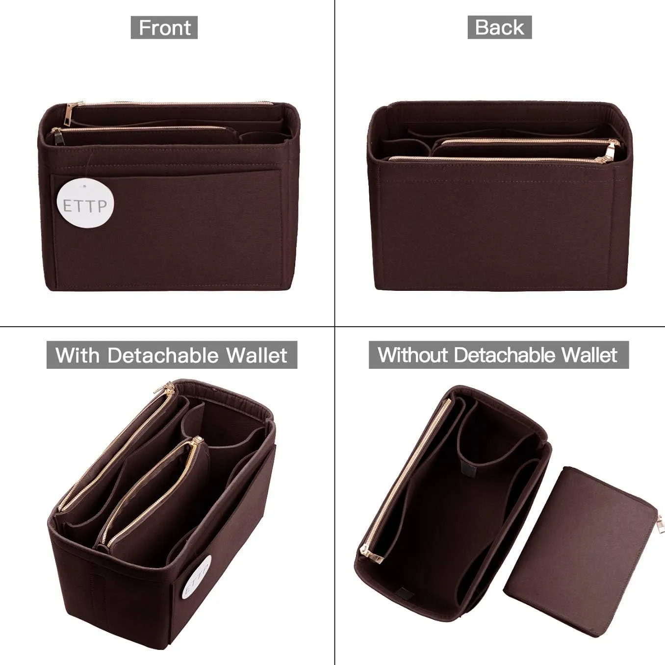 Purse Organizer, Felt Bag Organizer Insert Purse Organizer For LV Speedy, Neverfull, Tote, Handbag,Shaper 5 Sizes