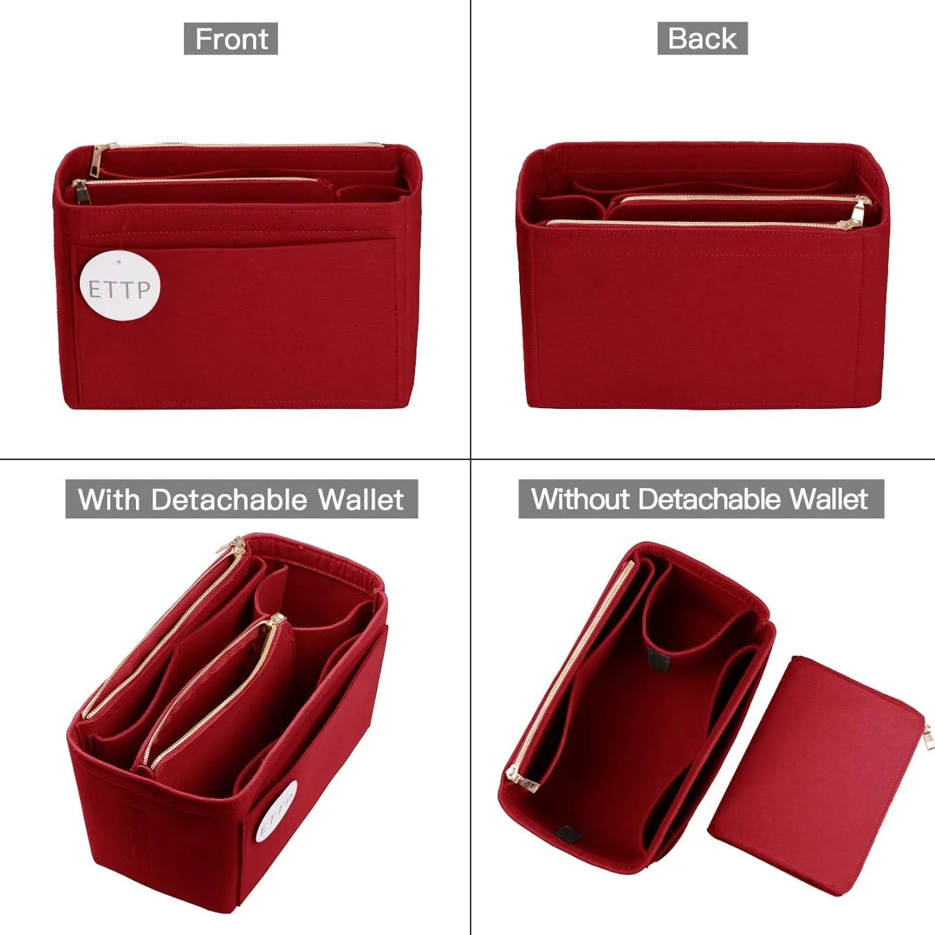 Purse Organizer, Felt Bag Organizer Insert Purse Organizer For LV Speedy, Neverfull, Tote, Handbag,Shaper 5 Sizes