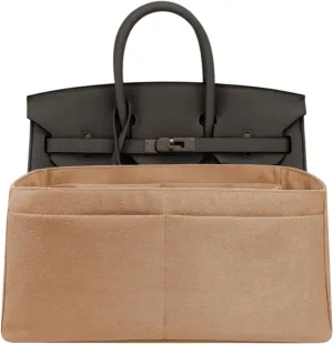Purse Organizer Insert for Birkin 25, Bag Handbag, Fabric Soft and Smooth, Lightweight Fits Perfectly Sturdy Washable, Gift Ideas for Women (Gold SBK25N)