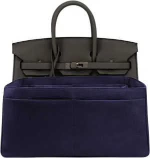 Purse Organizer Insert for Birkin 25, Bag Handbag, Fabric Soft and Smooth, Lightweight Fits Perfectly Sturdy Washable, Gift Ideas for Women (Navy Blue BK25)