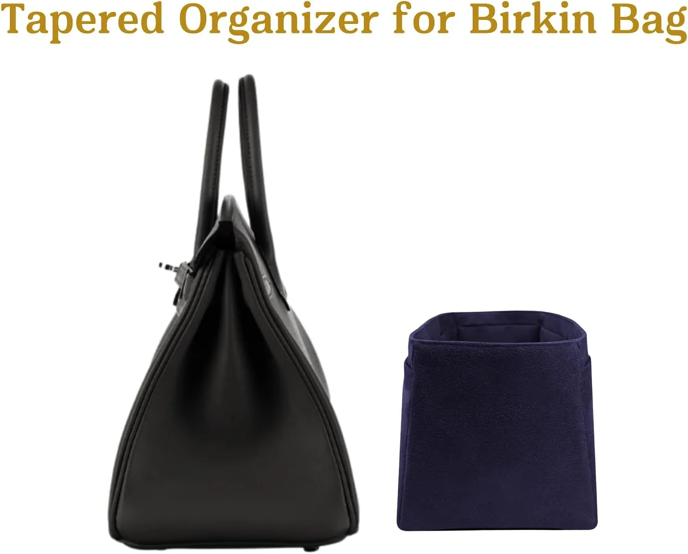Purse Organizer Insert for Birkin 25, Bag Handbag, Fabric Soft and Smooth, Lightweight Fits Perfectly Sturdy Washable, Gift Ideas for Women (Navy Blue BK25)
