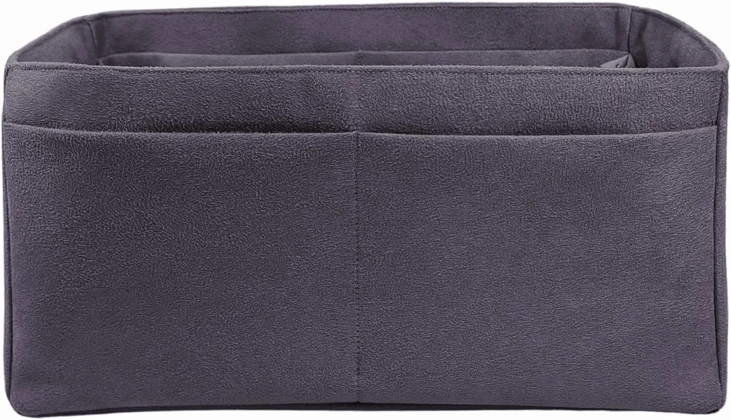 Purse organizer insert for Birkin 30, Bag Handbag, Faux Suede Soft and Smooth Lightweight Fits Perfectly Sturdy Gift Ideas for Women (Purple Gray HBK30)
