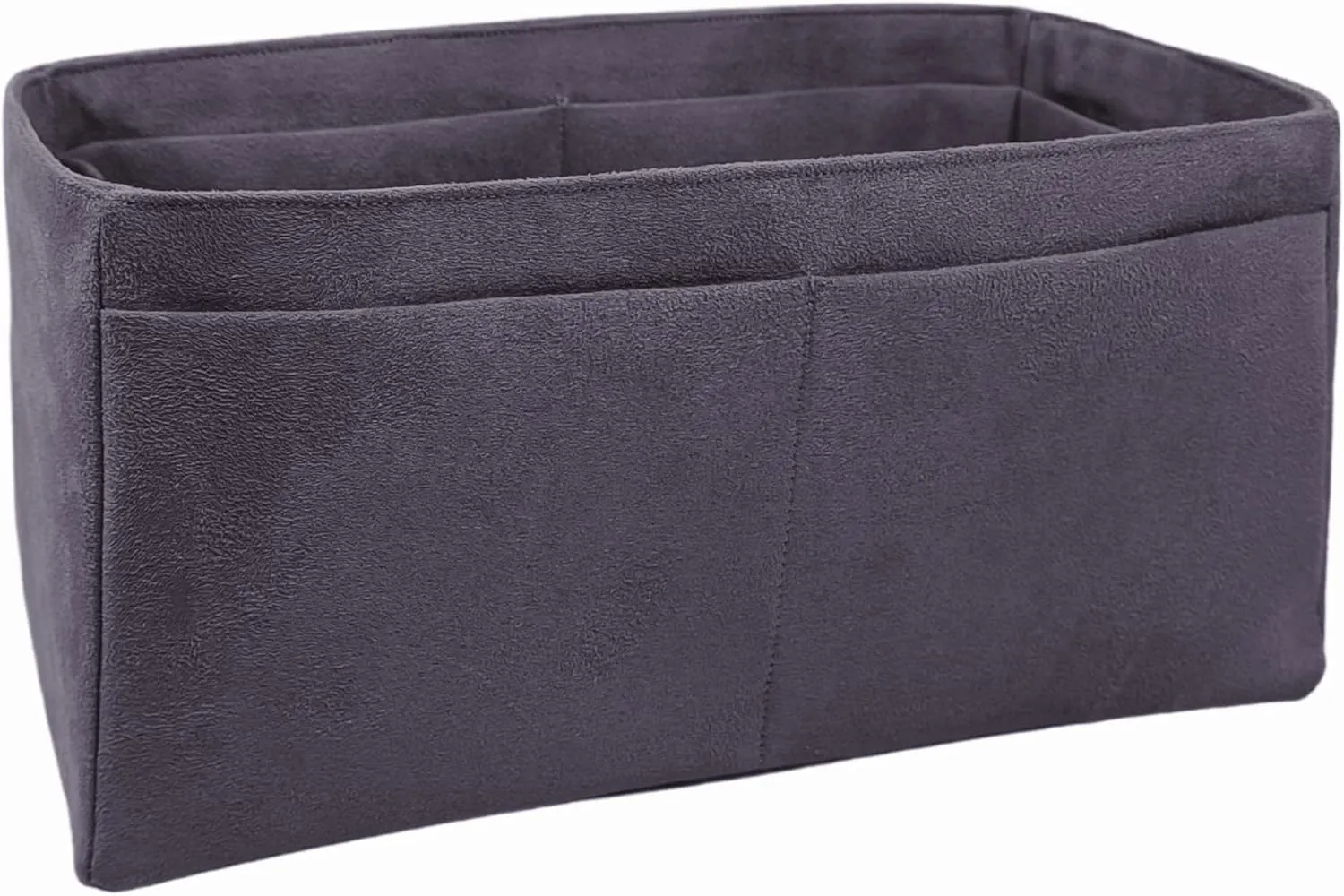 Purse organizer insert for Birkin 30, Bag Handbag, Faux Suede Soft and Smooth Lightweight Fits Perfectly Sturdy Gift Ideas for Women (Purple Gray HBK30)
