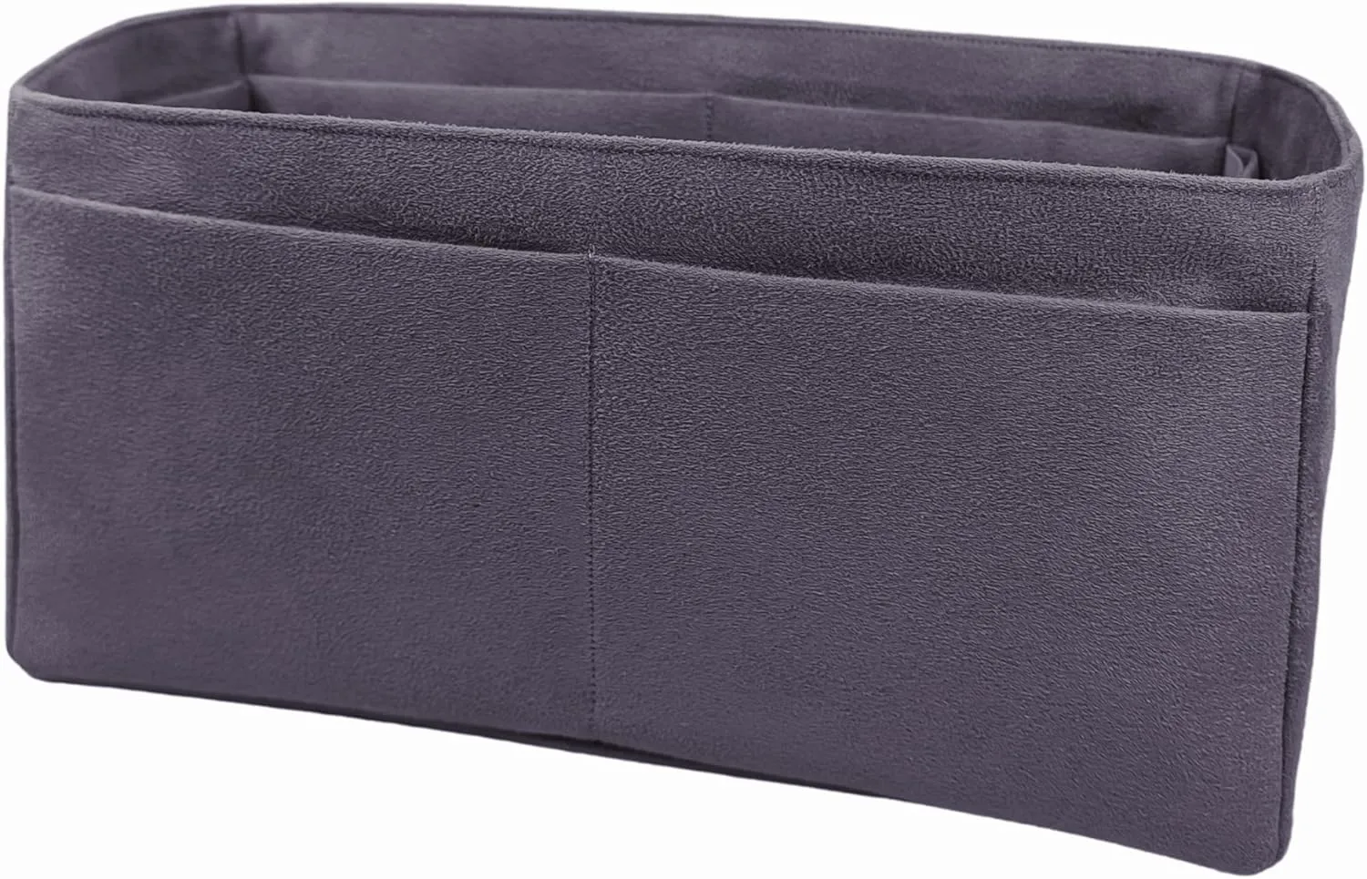 Purse organizer insert for Birkin 30, Bag Handbag, Faux Suede Soft and Smooth Lightweight Fits Perfectly Sturdy Gift Ideas for Women (Purple Gray HBK30)