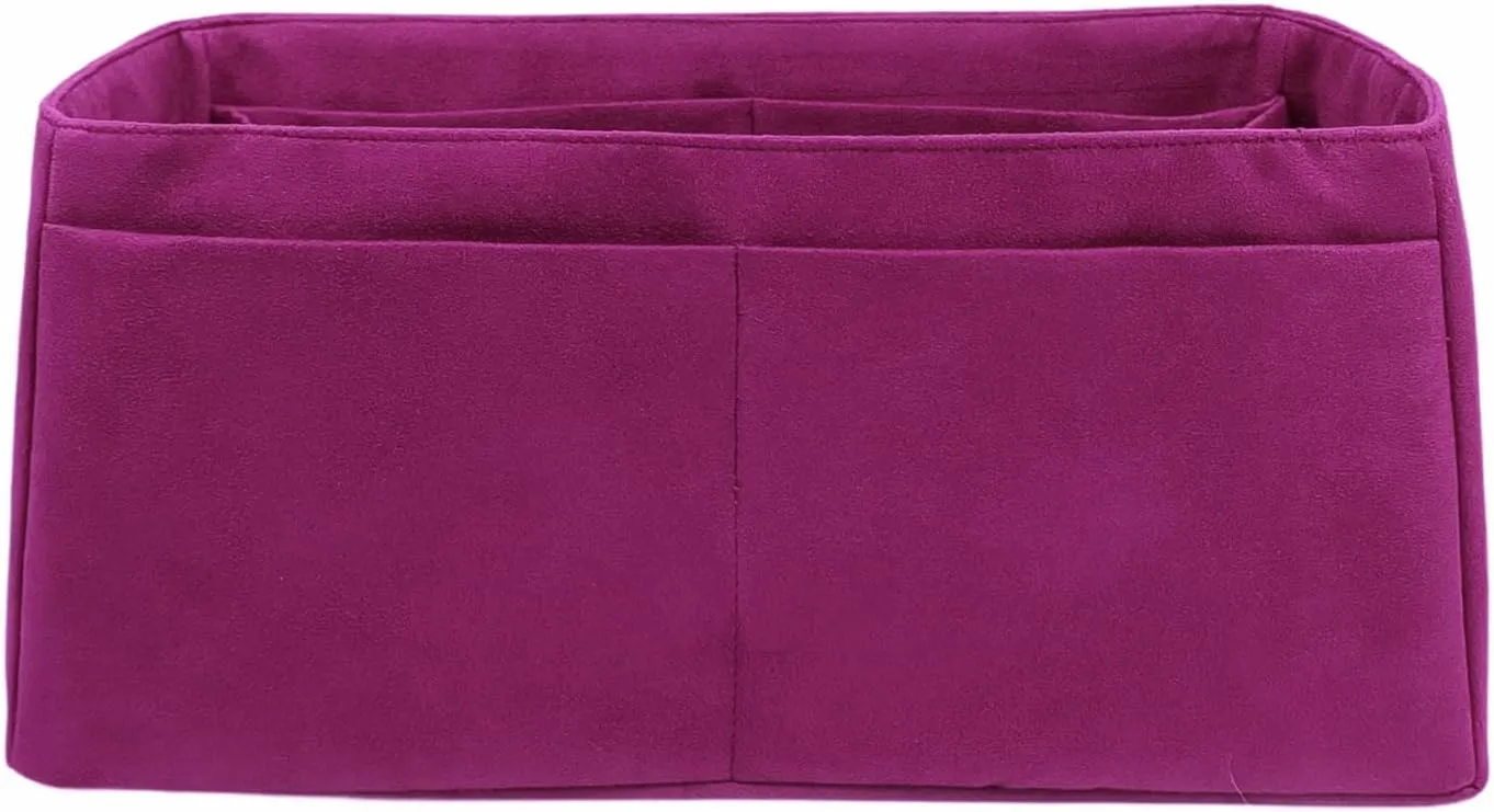Purse organizer insert for Birkin 30, Bag Handbag, Faux Suede Soft and Smooth Lightweight Fits Perfectly Sturdy Gift Ideas for Women (Purple HBK30)