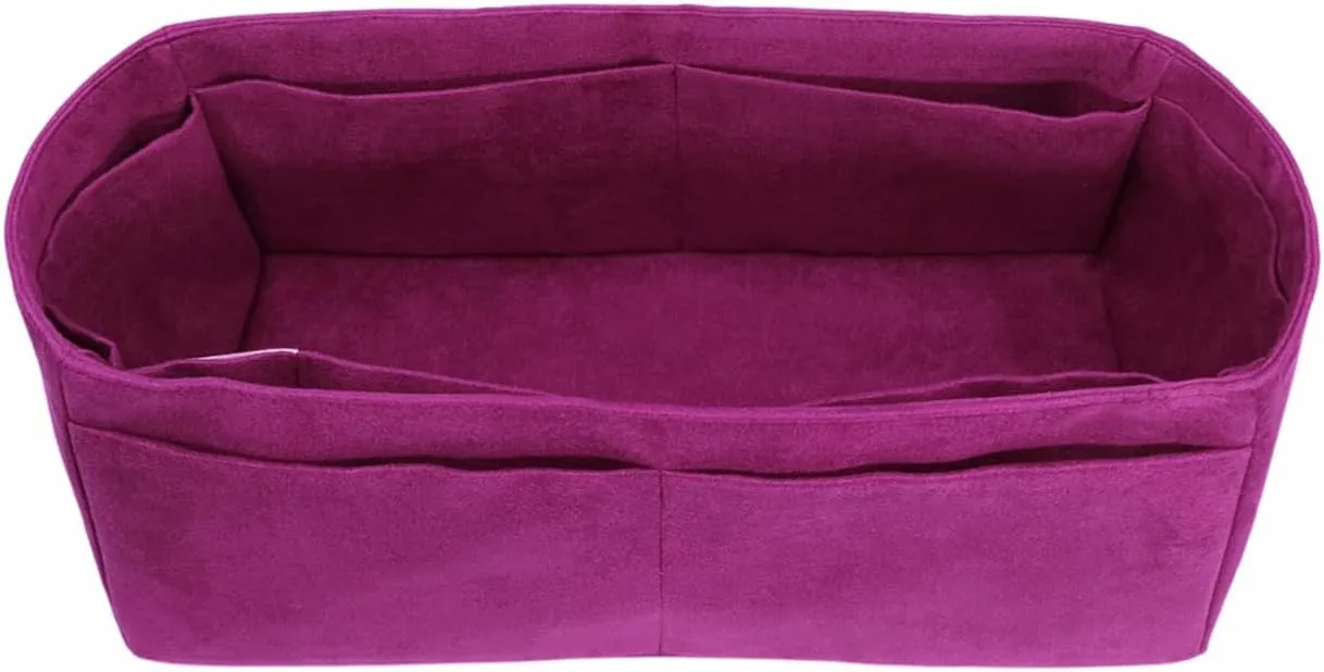 Purse organizer insert for Birkin 30, Bag Handbag, Faux Suede Soft and Smooth Lightweight Fits Perfectly Sturdy Gift Ideas for Women (Purple HBK30)