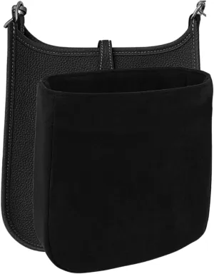 Purse Organizer Insert for Evelyne 16 TPM Handbag, Faux Suede Fabric, Lightweight, Fits Perfectly, Sturdy, Hand Wash, Keep Its Shape Gift Ideas for Women (Black SE16)