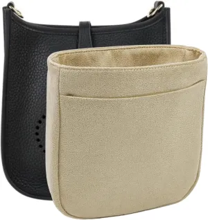 Purse Organizer Insert for Evelyne 16 TPM Handbag, Faux Suede Soft and Smooth Lightweight Fits Perfectly Sturdy Hand Wash Keep Its Shape Gift Ideas for Women (Light Beige SE16)